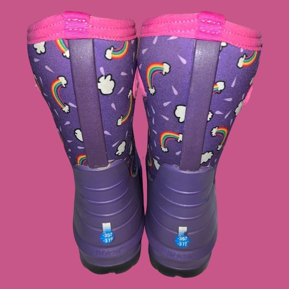 Bogs Neo Classic Purple Rainbow Pull On Winter Snow Boots Little Kid Size 2 - Picture 6 of 6